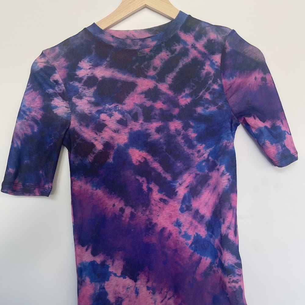 Topshop Purple TieDye Sheer Psychedelic 90s top!